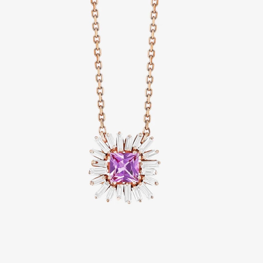 18k rose gold Suzanne Kalan ‘Spark’ pink sapphire necklace